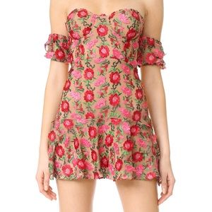 Off-shoulder mini floral dress